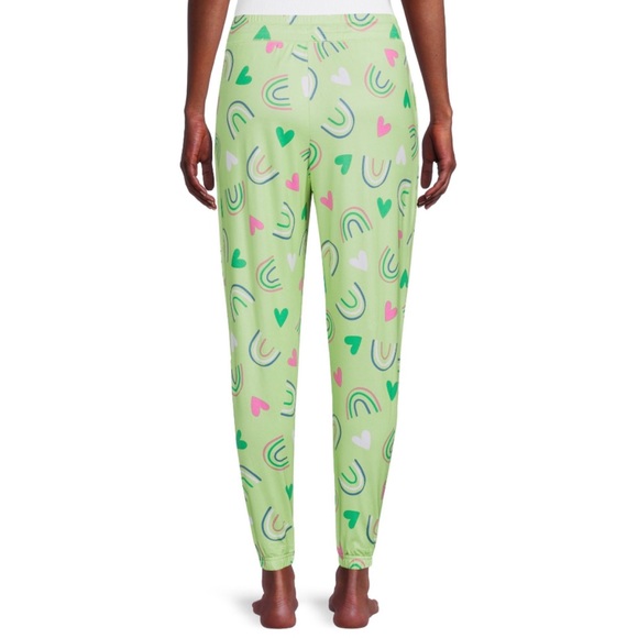 Briefly Stated Rainbow Heart Sleep Joggers with Pockets sz: XS - Picture 5 of 7